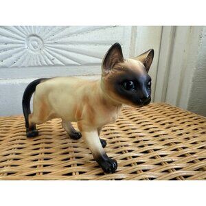 Vintage MCM Lefton Siamese Standing Cat Kitty Figurine